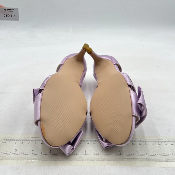 XYD Lavender Low Heel D'Orsay Pumps Peep Toe Slip On Bowknot Sandals Shoes - Picture 7 of 8